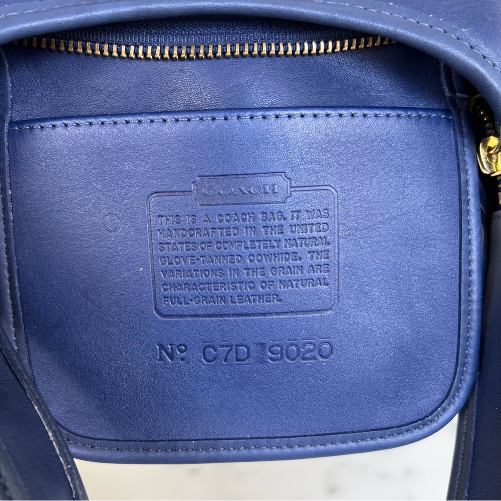 COACH Vintage Ergo Mini Zip 9020 Leather Shoulder Bag 1997 True Blue 90's USA - Picture 13 of 15